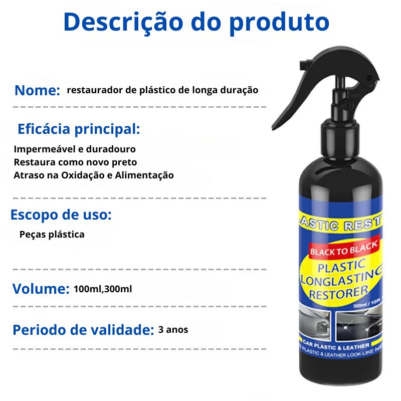 BlackRenew Pro – Restaurador de Plásticos e Couro Automotivo